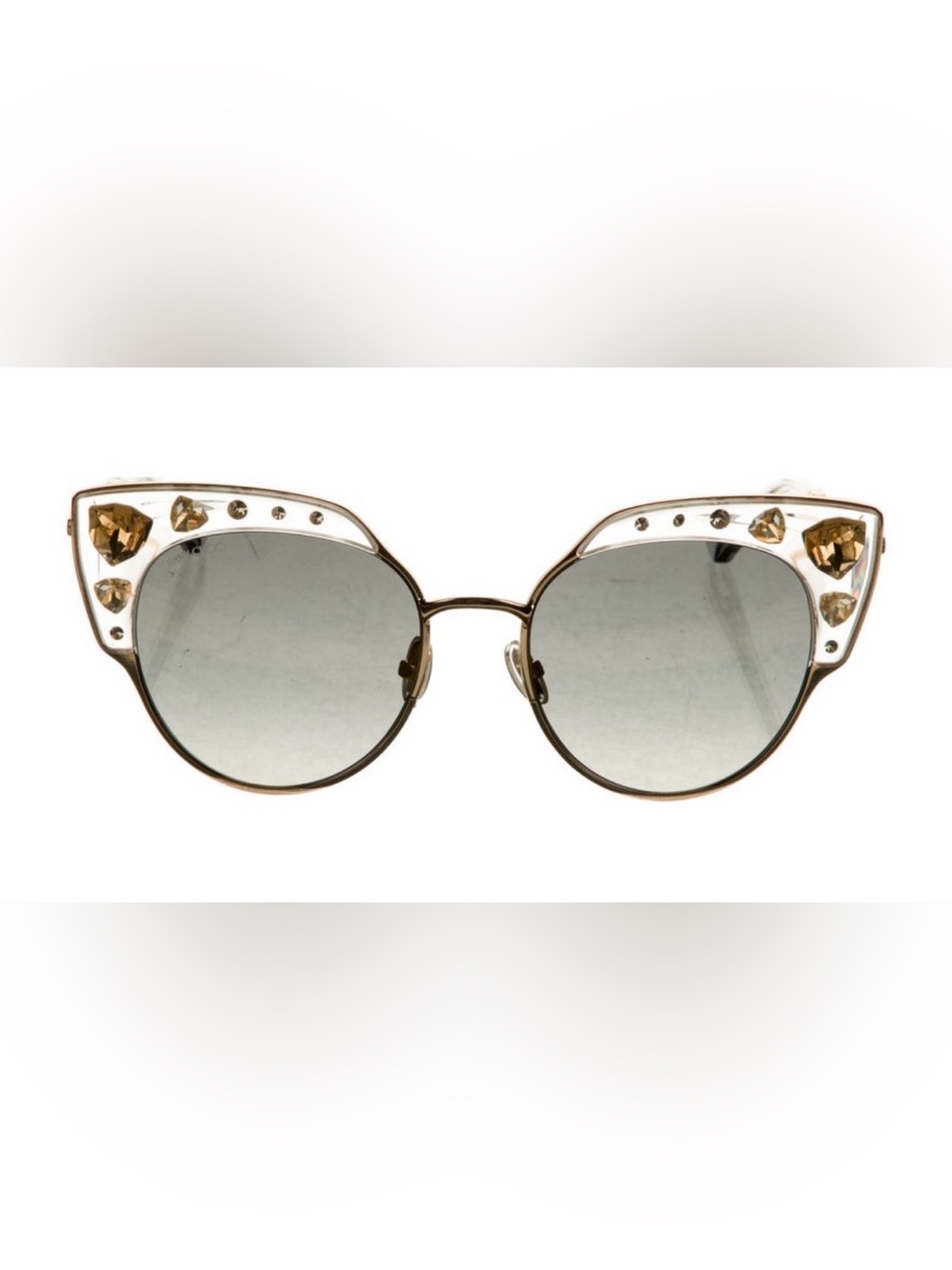 Jimmy Choo Gold Frame Sunglasses with Gray Gradient Lenses